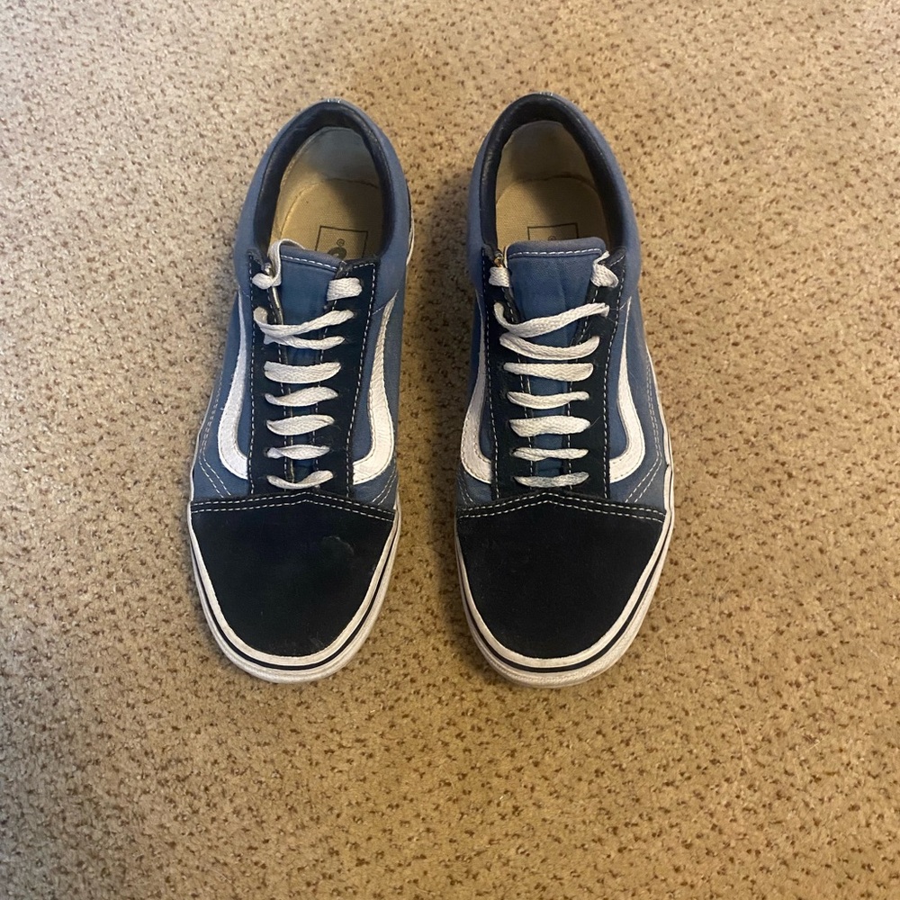 Vans Old Skool Shoe Suede and Canvas  in Navy and White size 8 - Picture 3 of 8